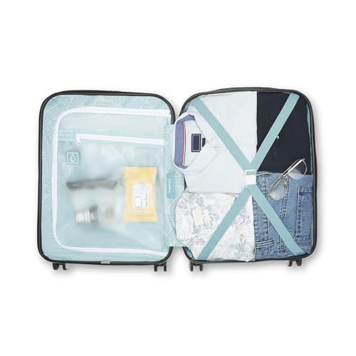 Image of uppercase Helix Solid (Cabin) 56Cm Textured Trolley Bag with Combination Lock, 8 Wheels, Eco Polycarbonate Luggage, Laundry Compartment, Durable Design for Travel - Suitcase for Men & Women Grey