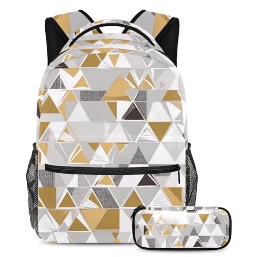 Sac à dos et trousse triangle multicolore pour le collège, le lycée et les sorties