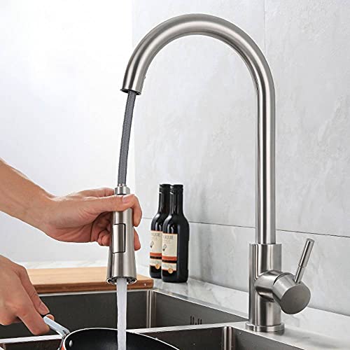 Robinet de cuisine avec bec extractible et jet ciblé pour un nettoyage efficace de l'évier