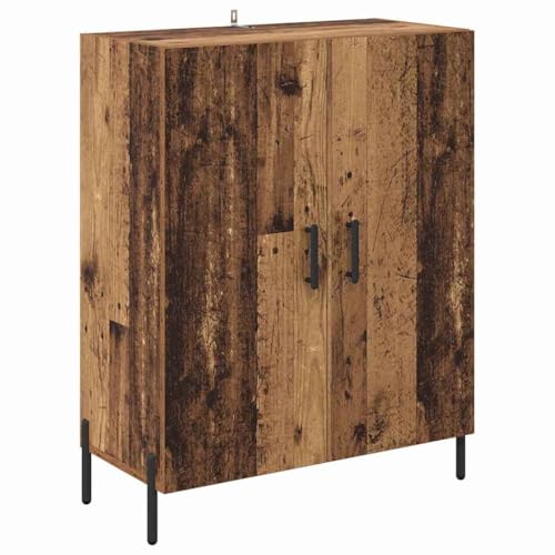 Armario alto de madera envejecida y metal con acabado premium de 180 cm 7