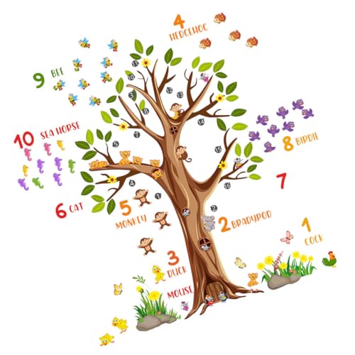 Vinilos educativos de letras y números, 30x90 cm, set 2 piezas