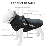 Hundemantel Wendbare, wasserdichte, mit abnehmbarem Geschirr-Design und gefaltetem Pelzkragen Kein Ziehen, kein Ersticken, kuschelige Kleidung bei kaltem Wetter für und große Hunde (6XL)