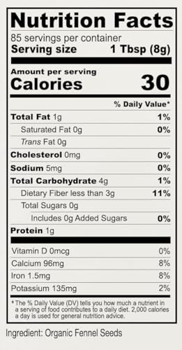 Anthony's Organic Fennel Seeds, 1.5 lb, Whole Seeds, Non-Irradiated, Gluten-Free, Non-GMO