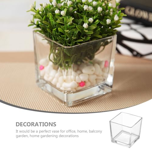Vase en verre cube pour fleurs fraîches résolvant le manque d'espace - 4
