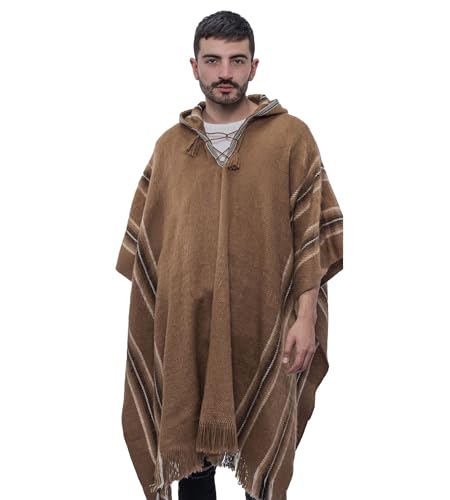 Gamboa Alpaca Poncho Homme Mexicain Polaire Manteux Automne Hiver Régulation Température