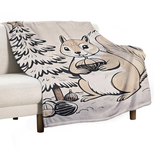 Couverture flanelle écureuils douce et résistante toutes saisons - 2