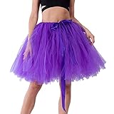 A-Linie KPPONG Damen Tüllrock Ballrock aus Tüll Midi Tutu Unterrock Pettiskirt Ballettrock Underskirt mit Gürtel