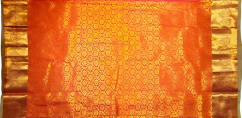 Image of VFCollections Women's Traditional Handloom Kanchipuram Silk Saree | Rich Zari Woven Design | Unstitched Blouse Piece