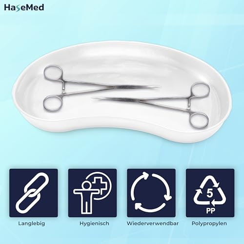 HaseMed Nierenschale Kunststoff Weiß 1 Stück – Wiederverwendbar, stapelbar & hygienisch – Ideal für Pflege, Praxis, Klinik & Labor – Bruchfest, leicht & autoklavierbar