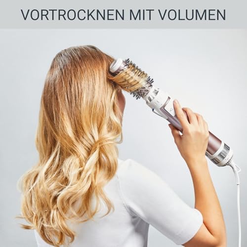 Rowenta rotirajuća četka s vrućim zrakom Activ Volume & Shine, keramički premaz, 2 glave četke, sa zaštitnim poklopcem, 3 postavke brzine, hladna postavka, rotirajući fen za kosu, ljubičasta, CF9530