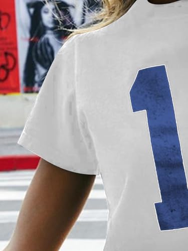 Image of SOLY HUX Girl's Number Graphic Tees Short Sleeve Y2k Tops Jersey Shirts