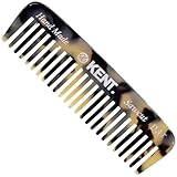 Kent 93T White Tokyo Wide Tooth Small Comb for Men's Mustache and Beard Grooming, Pocket Sized Detangler Travel Comb, Saw-Cut and Polished, Handmade in England