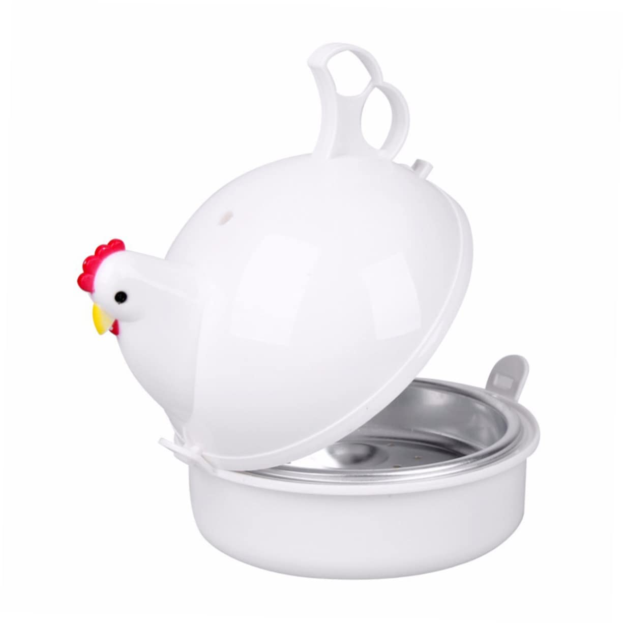 HEALLILY Chicken Shape Microwave Egg Cooker Poacher for Eggs Easy to Use Kitchen Utensil with Steamer Function Microwave