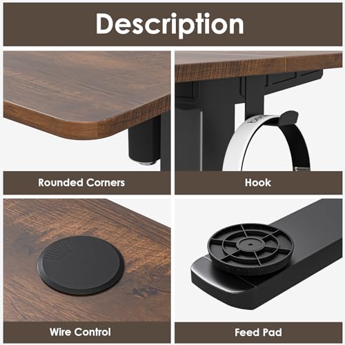 Image of Sunon Electric Standing Desk Adjustable Height Sit Stand Home Office Desk with Splice Board