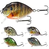 Tuimiyisou Sea Fishing Lures 5PCS Fishing Lures 6cm 15g Mini Wobbler Fishing Lure Artificial Hard Bait Crankbait with Tackle Box for Bass Fishing Tackle,Metal Sequins Spinner Fishing Lures