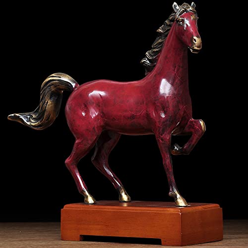 QETGISLL Sculpture Decor All Copper Horse Ornaments Handicrafts Living Room Study Decoration Office Table Handmade Statues