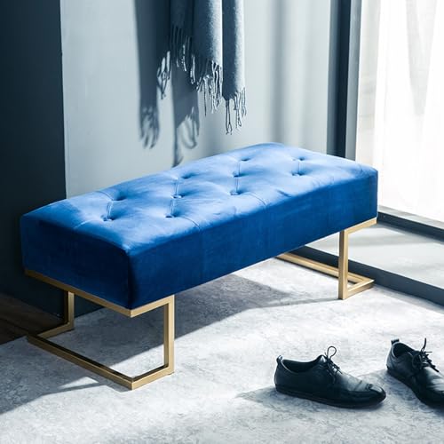 Banc avec coussin rembourré et tabouret de chambre moderne