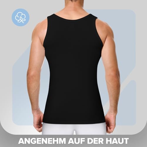 Gutable Unterhemd Herren Tank Top Männer Baumwolle Unterhemden Feinripp Tanktop Muskelshirt Herrenunterhemd Achselshirts Men Träger Shirts 3er Pack (1 Schwarz + 1 Marineblau + 1 Olive,S) 4