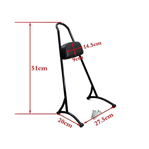 Httmt 20" Tall Sissy Bar For 2004-2017 Harley Sportster Nightster Iron 883 1200 Backrest Detachable Back Rest Pad With Reflector Gloss Black [P/N:sbb016] #TOP3