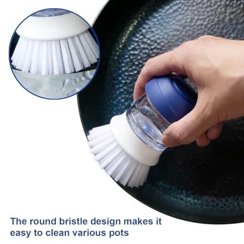 Image of CELOX 2 Pack Dish Brush with Soap Dispenser for Kitchen Cleaning, Kitchen Brush for Dish Pot Pan Sink Cleaning