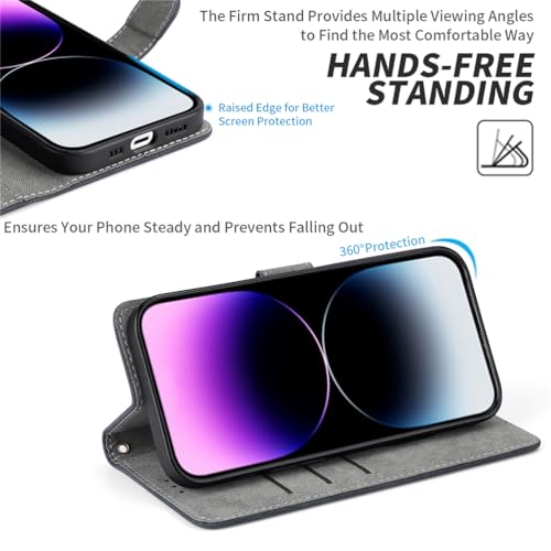 BAILI RFID Blocking Case for Oukitel C50, Kickstand, RFID Wallet Case for Oukitel C50-04 - Image 3