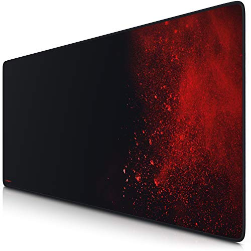 CSL - XXL Speed Gaming Mauspad Titanwolf 900x400mm - XXL Mousepad - Tischunterlage Large Size Groß - verbessert Präzision und Geschwindigkeit - abwaschbar - für Microsoft Logitech Maus und Tastatur