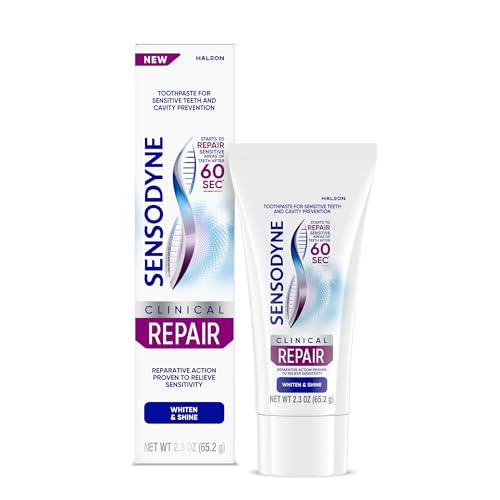 Sensodyne Clinical Repair Whiten & Shine Toothpaste for Sensitivity Relief 2.3 oz