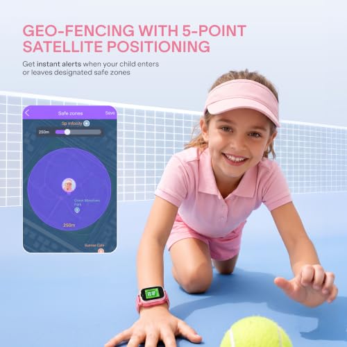 Image of boAt Sailor Nav Kids Smartwatch with 2-Way Video & Voice Calling, Real Time Location Monitoring via Google Maps, Geofencing, 4G SIM Compatible, Parental Control, SOS, Smartwatch for girls (Fairy Pink)