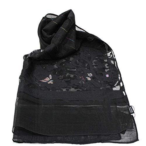  COVERI COLLECTION Sciarpa donna 70% viscosa 30% acrilico stola in box 183084 blk