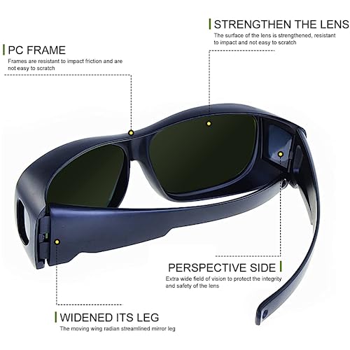 Welding Glasses Wrap-Around Safety Welding Lens,Welding Glasses Anti-Scratch Non-Slip Uv Protection Laser Hair Removal Protective Glasses Ipl200-2000Nm Protection Safety Glasses No. 8 Color #TOP2