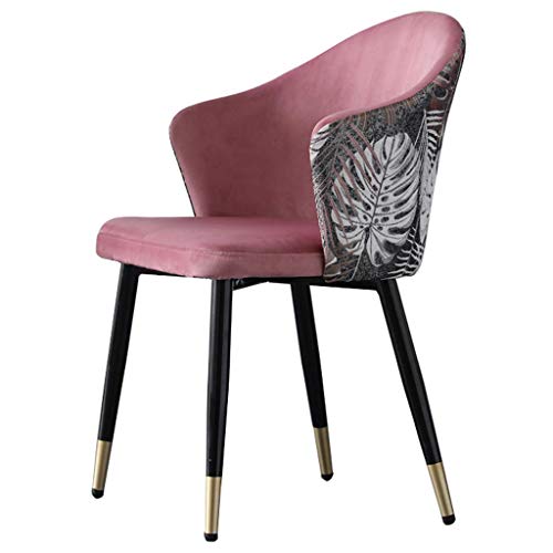 QQXX Mid Century Guest Chair, Vanity Chair with Embroidery Design, Modern Velvet
