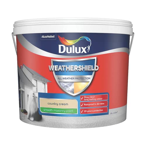 Dulux Weathershield All Weather Protection Smooth Masonry Paint 10L - County Cream