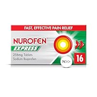 Nurofen Express Ibuprofen 256mg, 16 Tablets - Pain, Sinus, Migraine, Headache, Toothache Relief, Long Lasting Cold & Flu relief
