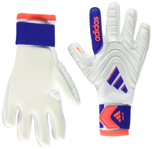 adidas Unisex-Adult Copa Pro Goalie Gloves, White/Lucid Blue/Solar Red, 5