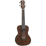 Luna Maluhia Peace Concert Acoustic/Electric Ukulele with Preamp & Gig Bag, Satin Natural