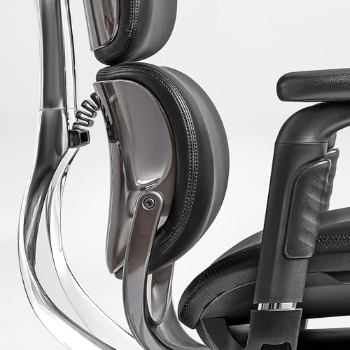 EUREKA ERGONOMIC Executive Office Chair, High Back Office Chair with Lumbar Support, Silicone Leather Executive Desk Chair Comfy Computer Chair with Headrest for Home Office, Black - Image 4
