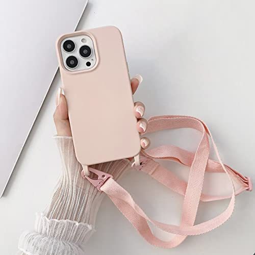 KONARO iPhone 11 用 ケース スマホショルダー スマホストラップ ネックストラップ 携帯ストラップ 首掛け/斜め掛け クロスボディ・ストラップケース ストラップ付き スマホケース 全面 360°保護 耐衝撃 すり傷防止 アイフォン 11 用ケース クラシック チャーム シリーズ 全機種対応(ピンク,iPhone 11)