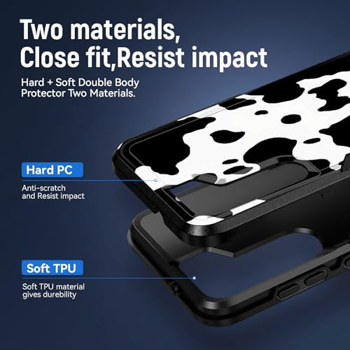 JHYYTUJTYP for Galaxy S24 Case,[Military Grade Drop Tested] Heavy-Duty Tough Rugged Shockproof Protective Case for Samsung Galaxy S24 6.2" 2024,Cow Print - image 2