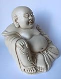 Eurofusioni Fat Buddha Lucky Charm figurka talizman dla bogactwa i dobrobytu - Śmiejący się Budda, mały ręcznie malowany statuetka z żywicy - wys. 11 cm