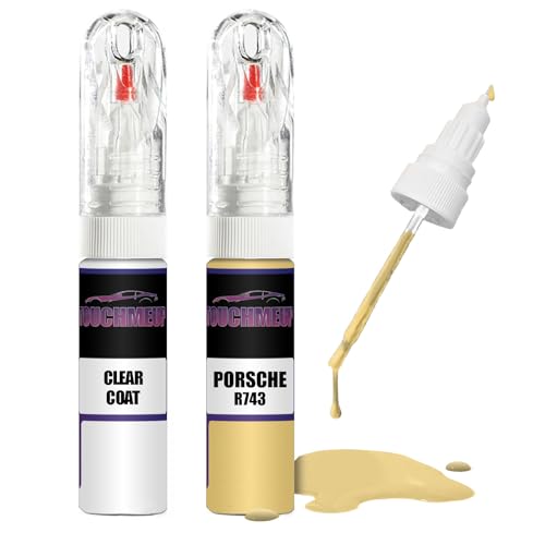 Para Porsche Condorgelb R743 + kit de reparación de pintura de retoque de capa transparente