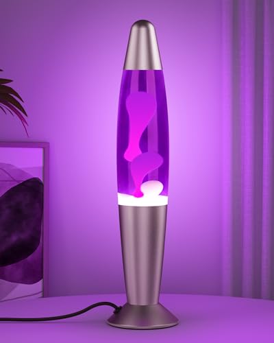 Eadaiylon Purple LED Motion Lamp for Adults and Kids, Liquid Motion Lamps with White Wax Flows, Night Light Home Room Decor, Gifts for Women and Girls