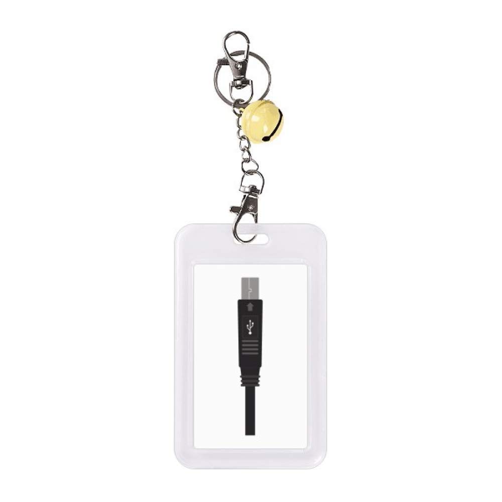 Cable de carga USB negro con funda de cascabel amarilla protectora 5