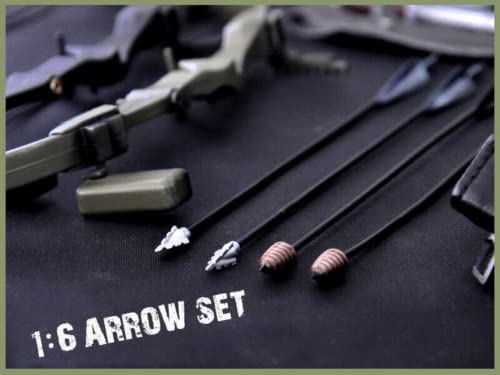 BOSWON 1/6 Scale Black Plastic Bow & Arrow Set Model for 12