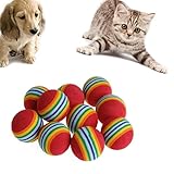 【Materiales de alta calidad】: pelotas de espuma suave para mascotas hechas de espuma EVA de alta calidad, pelota liviana, no tóxica, liviana, suave, resistente al desgaste, resistente a las mordeduras, muy duradera y 100% segura para todas las mascotas.