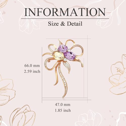 Image of Flower Brooch for Women Rhinestone Flower Brooch Pins Floral Brooches Jewelry Gift for Mom Wife
