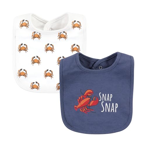 Image of Hudson Baby Unisex Baby Cotton Bibs, Boy Whale Shark, One Size