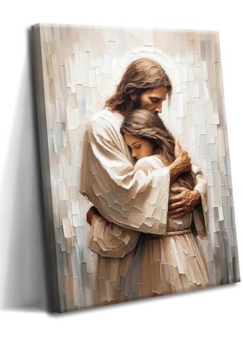 Jesus Wall Art Christian Decor for Prayer Room – Framed
