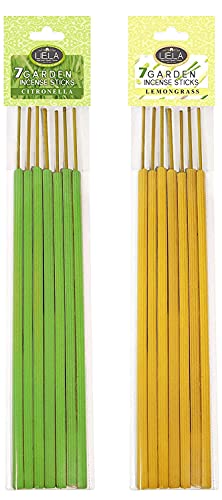 Image of LIELA - Garden and Outdoor Incense Sticks for Mosquito Repellent in Pure Citronella & Lemon Grass Fragrance ; (14)