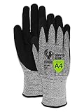 MAGID Enhanced Liquid-Grip Level A4 Cut Resistant Work Gloves, 12 PR, Sandy Nitrile Coated (Nitrix), Size 9/L, Glass Handling, Reusable, 13-Gauge Durablend Shell (GPD455)