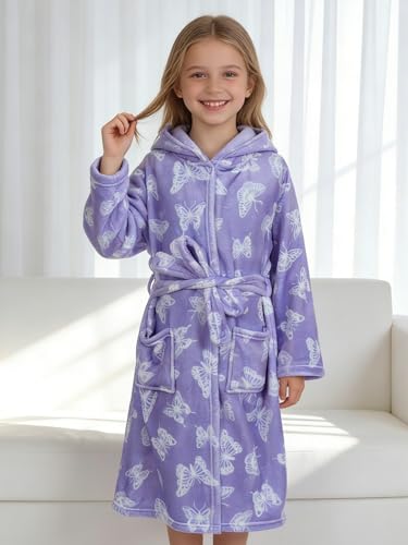 Image of Doctor Unicorn Soft Hooded Rainbow Bathrobe Sleepwear for Girls